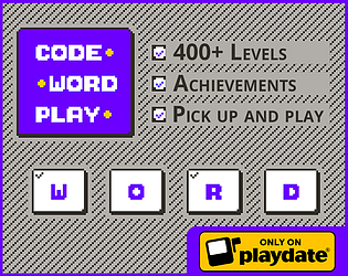 CodeWordPlay: Mystery word puzzle game for Playdate